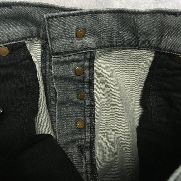 7FAM Mens Standard Slim Fit Gray Jeans size 31x34 Stretch Button Fly (Altered) - Picture 10 of 16